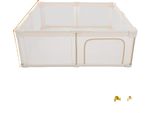 Parco Giochi Pieghevole Per Bambini, Facile Da Montare, Design Robusto In Acciaio Inox, Beige 150-180-70Cm