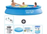 Piscina Gonfiabile Rotonda Intex Easy Set - 305 X 61 Cm - Blu - Inclusa Pompa Tenda - Pacchetto Manutenzione - Filtro - Aspirapolvere