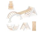 Costway Triangolo Di Arrampicata 4 In 1 Con Scivolo, Arco Di Arrampicata, Incl. Rampa Bifacciale, Per Arrampicarsi, Scivolare E Oscillare (Bianco)