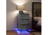 Vidaxl Comodino Con Luci Led Grigio Cemento 38X34X65 Cm