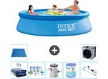 Piscina Gonfiabile Rotonda Easy Set Intex - 305 X 76 Cm - Blu - Include Tenda Da Sole - Pacchetto Manutenzione - Pompa Filtro Per Piscina - Filtro - Aspirapolvere - Piastrelle Per Pavimento