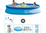 Piscina Gonfiabile Rotonda Intex Easy Set - 366 X 76 Cm - Blu - Inclusa Pompa Tenda - Pacchetto Manutenzione - Filtro - Aspirapolvere