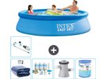 Piscina Gonfiabile Rotonda Intex Easy Set - 305 X 76 Cm - Blu - Include Tenda Da Sole - Pacchetto Manutenzione - Pompa Filtro Per Piscina - Filtro - Aspirapolvere
