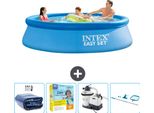 Piscina Gonfiabile Rotonda Intex Easy Set - 305 X 76 Cm - Blu - Include Tenda Da Sole - Pacchetto Manutenzione - Pompa Filtro Per Piscina - Kit Pulizia