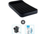 Letto Gonfiabile Intex - 1 Persona - 99 X 191 X 25 Cm - Blu Scuro - Include Pompa E Kit Di Riparazione