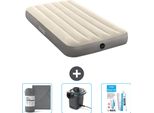 Lettino Intex - 1 Persona - 99 X 191 X 25 Cm - Beige - Include Lenzuola - Pompa E Kit Di Riparazione