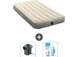 Letto Ad Aria Intex - 1 Persona - 99 X 191 X 25 Cm - Beige - Include Pompa E Kit Di Riparazione