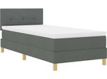Vidaxl Led Letto A Molle Con Materasso Grigio Scuro 100 X 200 Cm Tessuto