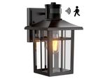 S'afielina Lampada Da Esterno Con Rilevatore Di Movimento, IP44, Lampada Da Parete E27 Per Terrazza, Parete Di Casa, Luce Esterna Nera, 1 Pezzo