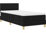 Vidaxl Led Letto A Molle Con Materasso Nero 100 X 200 Cm Tessuto