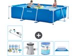 Piscina Intex Con Struttura Rettangolare - 300 X 200 X 75 Cm - Blu - Consegna Inclusa Pacchetto Di Manutenzione - Pompa Filtro Per Piscina - Filtro - Telone Per Pavimento - Aspiratore