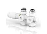 S'afielina Set Di Raccordi Per Radiatori Set Multiblock Per Radiatori 15Mm/16Mm, Bianco, Ottone, Filettatura G 1/2", Per Montaggio Ad Angolo E Forma Diritta"