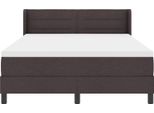 Vidaxl Letto A Molle Con Materasso Marrone Scuro 160 X 200 Cm