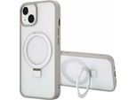 Custodia Iphone 14 Cover Protettiva Ring Stand Backcover Met Magsafe Plastic Grey Accezz