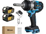 Avvitatore A Impulsi, Coppia Massima 2800 N-M, Attacco Quadro 1/2", Motore Brushless, Confezione Di Cartone Con 2 Batterie"