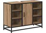 Vidaxl Mobile Da Bagno In Rovere Artisan 80 X 33 X 60 Cm Materiale A Base Di Legno