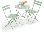 Set Da Bistrot 2 Persone - 3 Pezzi - Mobili Da Giardino Con Tavolo E Sedie Da Bistrot - Verde - Balcone, Giardino E Terrazza