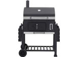 Barbecue A Carbonella Extra Large - Doppia Zona - Barbecue Da Esterno Con Contenitore Per La Carbonella Regolabile E Ripiano Laterale Pieghevole - 152×60×136Cm
