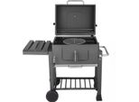 Carrello Per Grigliatexxl - Barbecue A Carbonella Con Apribottiglie E Cassetto Cenere Rimovibile - Contenitore Per Carbonella Regolabile - Con Ripiani Laterali E Ganci - Nero - 116×55,7×100Cm