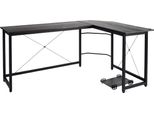 Scrivania Angolare A L - 167 Cm - Per L'home Office, Il Gaming E L'ufficio - Grigio Scuro - Con Area Pc E Laptop