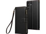 Avizar, Custodia Folio Per Galaxy S24/S25 Con Cerniera E Tracolla, Nero