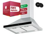 Levivo A+++ Cofano Aspirante 60Cm Ricircolo E Scarico Dell'aria Con Prestazioni D'aria Di 770 M³/H, Cofano Aspirante Con 2 Filtri A Carboni Attivi, 2 Filtri Antigrasso, 3 Livelli E Booster