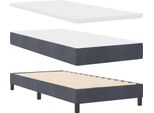 Vidaxl Led Letto A Molle Con Materasso Grigio Scuro 100 X 200 Cm In Velluto