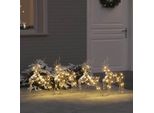 Vidaxl Renna Led Con 80 Led 4 Pezzi Oro Pet
