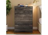 Cassettiera Bealife 72X41X94 Cm | 3 + 2 Cassetti | Grigio Antracite | In Mdf | Con Protezione Antiribaltamento E Guide Per Cassetti | AP23