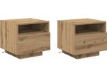 Syfax™ Armadio Da Notte 2 Pcs Rovere Artigianale 40 X 39 X 37 Cm