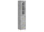 Syfax™ Credenza Grigio Cemento 34,5X34X180 Cm In Legno Multistrato