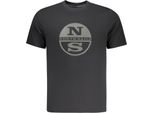 T-Shirt Da Uomo A Maniche Corte Con Scollo Rotondo E Logo Stampato In Nero