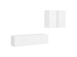 Syfax™ Set Mobili Porta Tv 4 Pz Bianco In Legno Multistrato
