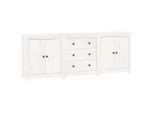 Syfax™ Credenza Bianca 210X35X80 Cm In Legno Massello Di Pino