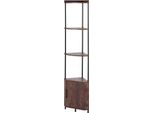 Succebuy Scaffale Angolare A 5 Livelli, Scaffale Con Illuminazione A Led E Ante, Scaffale Portaoggetti Con Struttura In Metallo E Ripiani In Legno, Scaffale In Piedi Per Camera Da Letto, Soggiorno E Ufficio In Marrone