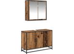 Vidaxl Set Di Mobili Da Bagno Con Ripiano 2 Pezzi In Legno Di Recupero Materiale A Base Di Legno