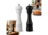 Set Di Macinini Pere Pepe Bianco E Nero Ceramica Legno 23 Cm Premium