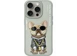 Nimmy Etui Iphone 15 Pro 6.1 Szary/Gray Glasses Cool Dog