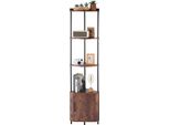 Vevor Scaffale Angolare A 5 Livelli, Supporto Angolare Con Luce Led E Porte, Scaffale Espositivo Con Struttura In Metallo E Ripiani In Legno, Scaffale Espositivo In Piedi Per Camera Da Letto, Soggiorno, Ufficio, Marrone