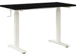 Vidaxl Scrivania Bianca E Marrone Scuro 120 X 60 Cm In Legno Massiccio Di Quercia