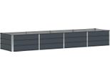 Vidaxl Fioriera Antracite 320 X 80 X 45 Cm In Acciaio