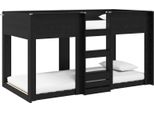 Vidaxl Letto A Castello Per Bambini In Rovere Nero 75 X 190 Cm