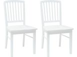 Vidaxl Sedie Da Pranzo 2 Pezzi Bianco 50 X 52,5 X 91 Cm Legno Di Gomma Massiccio