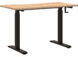 Vidaxl Scrivania Nera E Naturale 120 X 60 Cm In Legno Massiccio Di Quercia