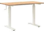 Vidaxl Scrivania Bianca E Naturale 120 X 60 Cm In Legno Massiccio Di Quercia