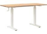 Vidaxl Scrivania Bianca E Naturale 140 X 60 Cm In Legno Massiccio Di Quercia