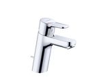 Kludi Pure&Easy Mitigeur Monocommandé Pour Lavabo, Hauteur De Bec 100Mm, Garniture D'éCoulement En MéTal, Ecoplus, Chrome, 372930565WR4, 372930565WR4
