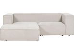 BELIANI Ecksofa Beige Stoff L-förmig 2-Sitzer Sofa mit Chaiselongue Rechtsseitig Wohnzimmermöbel Modern Wohnzimmer Ausstattung Wohnecke Sitzecke