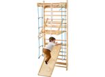 Vevor Parete Scala Svedese, 8 In 1 Struttura Da Arrampicata Per Interni A 15 Gradini, Set Da Gioco Per Arrampicata Con Parete Barra Portante Da 100 Kg Con Scala A Muro Tavola Scivolo Pull-Up Barra Ginnica Anelli Altalena Sedile Scala Corda
