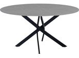 Tavolo Bolt Edge Corner - Rotondo - 4 Persone - Aspetto Marmoreo - Grigio - Per Interni Ed Esterni